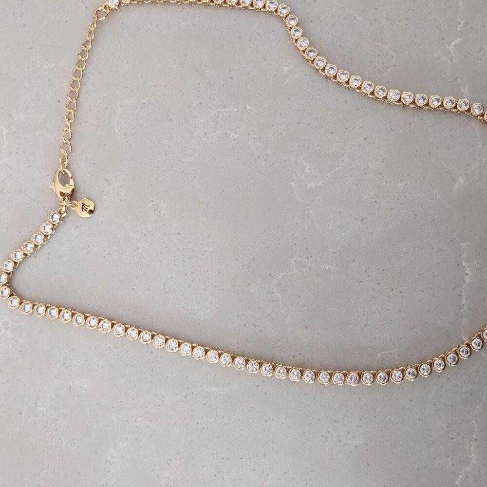 Madewell the tennis collection bezel set crystal necklace